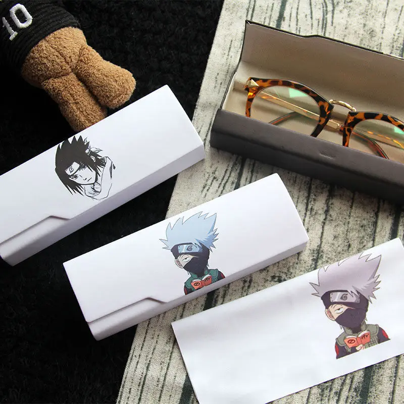 New Naruto Uchiha Sasuke Glasses Case Student Shortsighted Men and Women Portable Anti-Fall Pencil Sunglasses Storage Box Gift