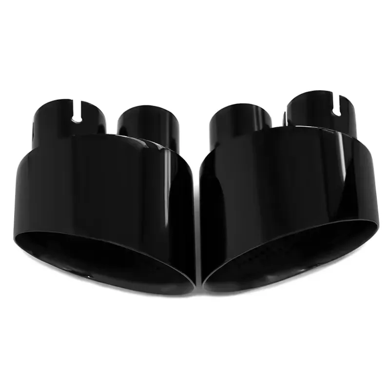 Hot Sale SYPES Car Exhaust Tip for RS Series Universal RS3 RS4 RS5 RS6 RS7 304 Stainless Steel Big Oval with Holes Black