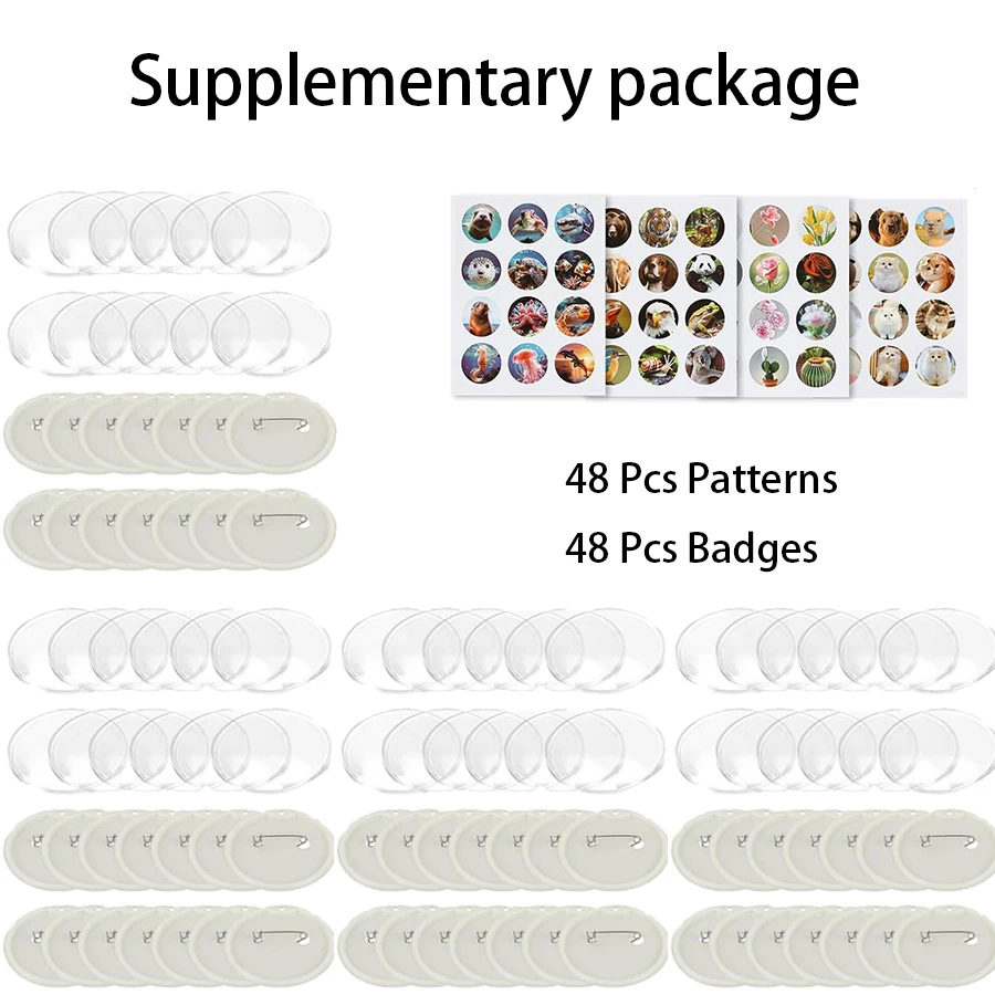 Badge Maker voor kinderen, DIY Pin Button Badge Maker Machine, draagbare persmachine Badge Punch Kit met 48 patronen badges