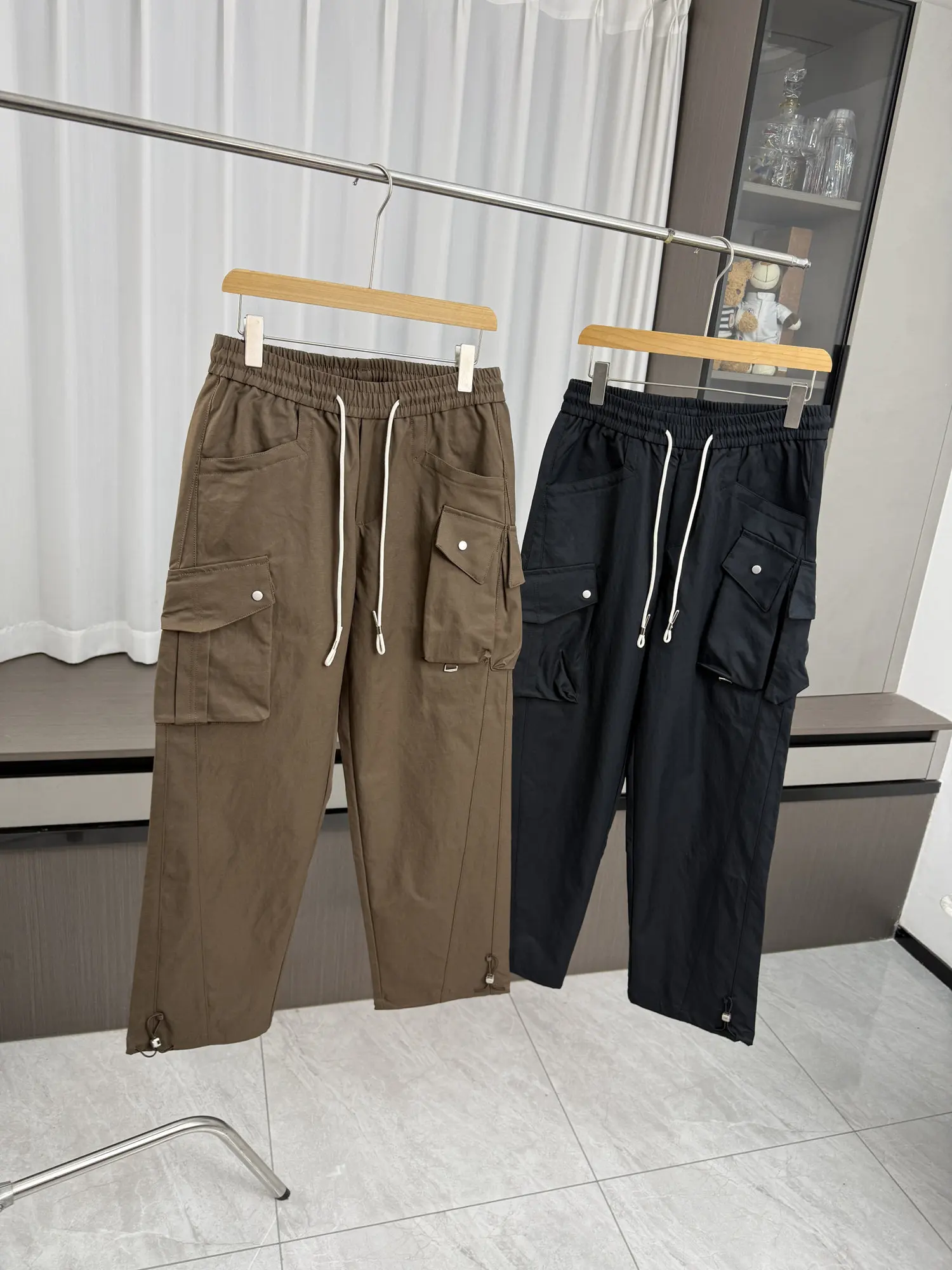 

Comfortable Elastic Waist Workwear Pants Men's Spring Summer Casual Pants Versatile Loose Fit Breathable Straight Leg Trousers