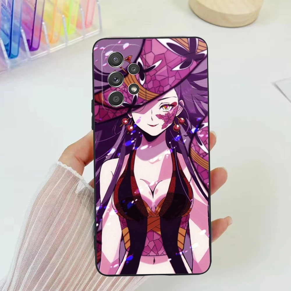 Demon Slayer Daki Gyutaro Phone Case for Samsung Galaxy Note 20 10 Plus Ultra Black Soft Phone Cover Shell image 6