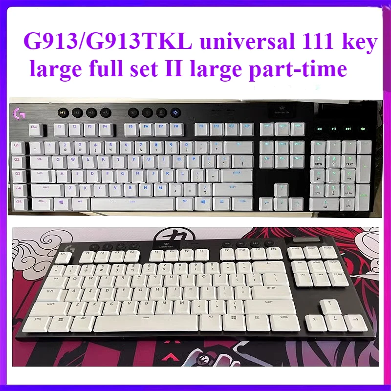 

Backlit Keycap for Logitech G915TKL G915 G913 G815 G813 Keyboard - 111 Full Keys Replacement DIY Coloured Keycaps
