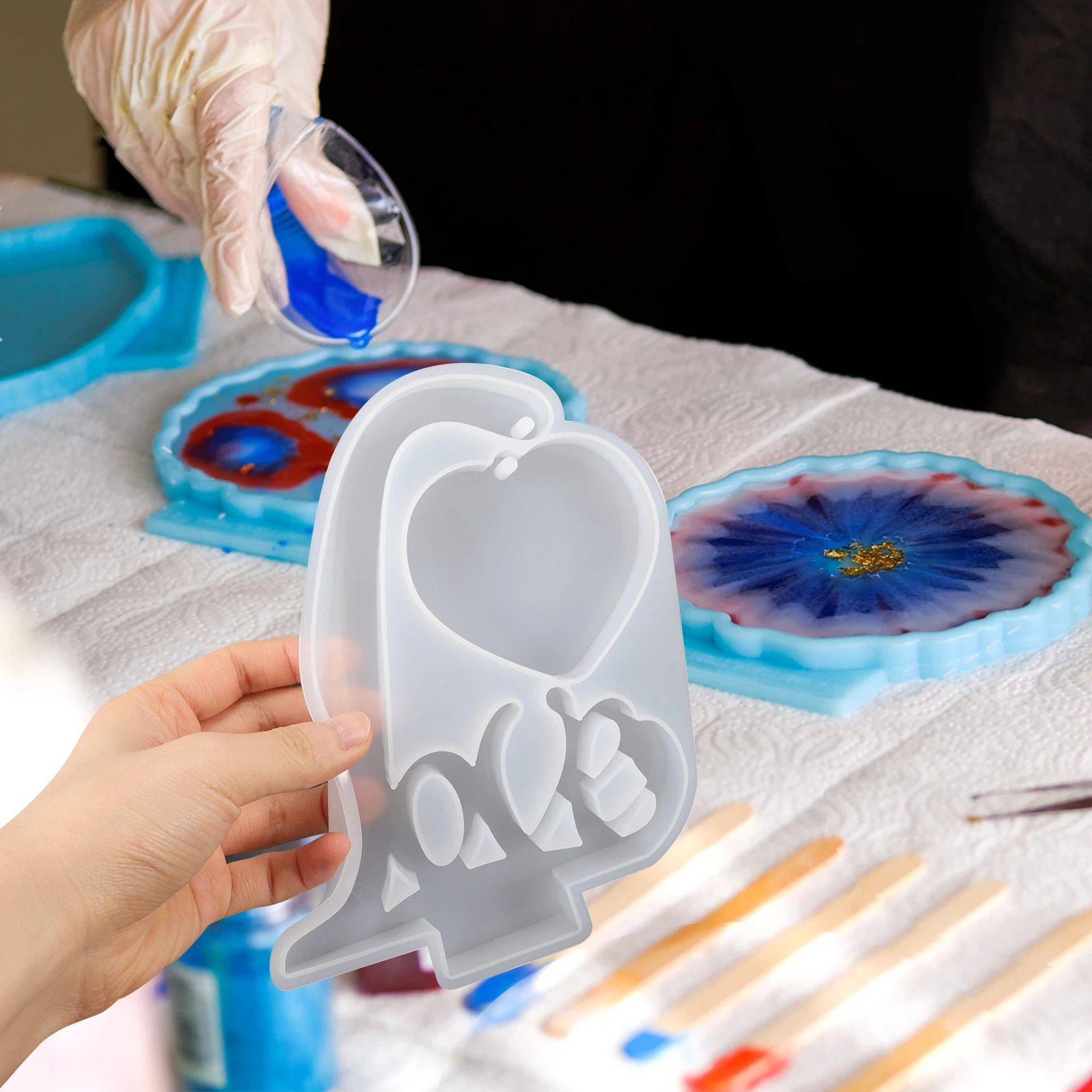

DIY Photo Frame Molds Silicone Love Shape Resin Craft Mold Easy Clean Reusable Wear Resistant Creative Picture Frame Home Decor