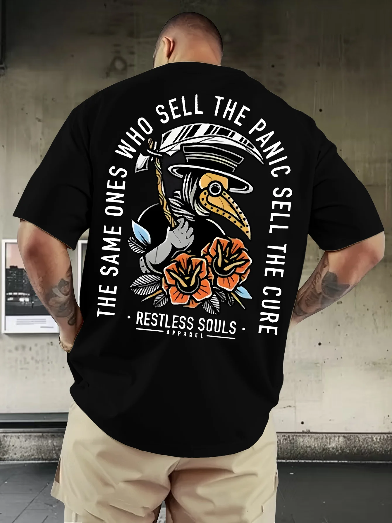 Herren-T-Shirt mit Rundhalsausschnitt und kurzen Ärmeln für den Neujahrsfeiertag, einfacher und modischer Buchstabenmuster-Druck, geeignet für den Sommer