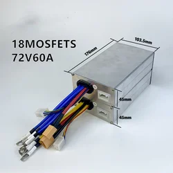 18 Mosfets 72V 60A Controller Display Accelerator for Dual Motors 4000W Electric Scooter Meter Instrumentation