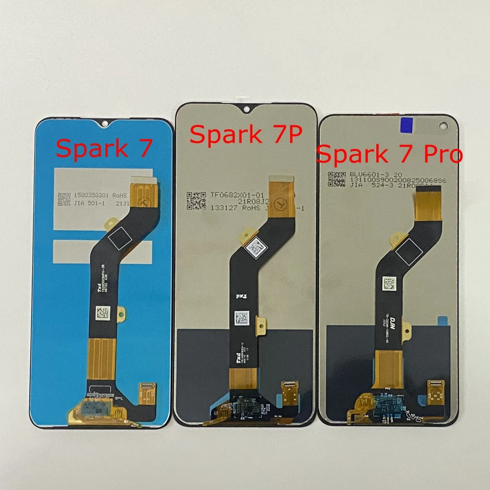 Original para Tecno Spark 7 pantalla KF6J KF6N LCD Digitalizador de pantalla táctil para Tecno Spark 7P KF7j LCD Spark 7T KF6p 7 Pro KF8 lcd