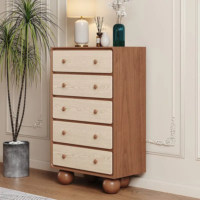 

medieval solid wood chest of drawers, bedroom storage cabinet, living room wall vertical cabinet, Nordic retro bucket cabine