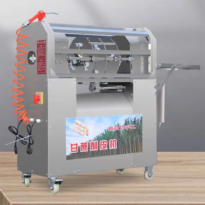 Automatic sugarcane peeling machine, imitation manual peeling machine, commercial sugarcane cutting cleaning machine