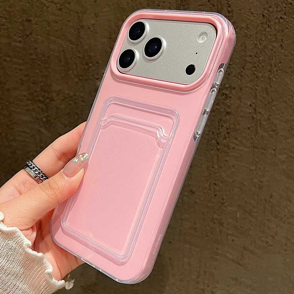 Candy Jelly Cute 2 in 1 Phone Case For iPhone 11 12 13 14 15 16E 16 Pro 17 Max Plus Air Funda with Card Holder Protective Cover view 5