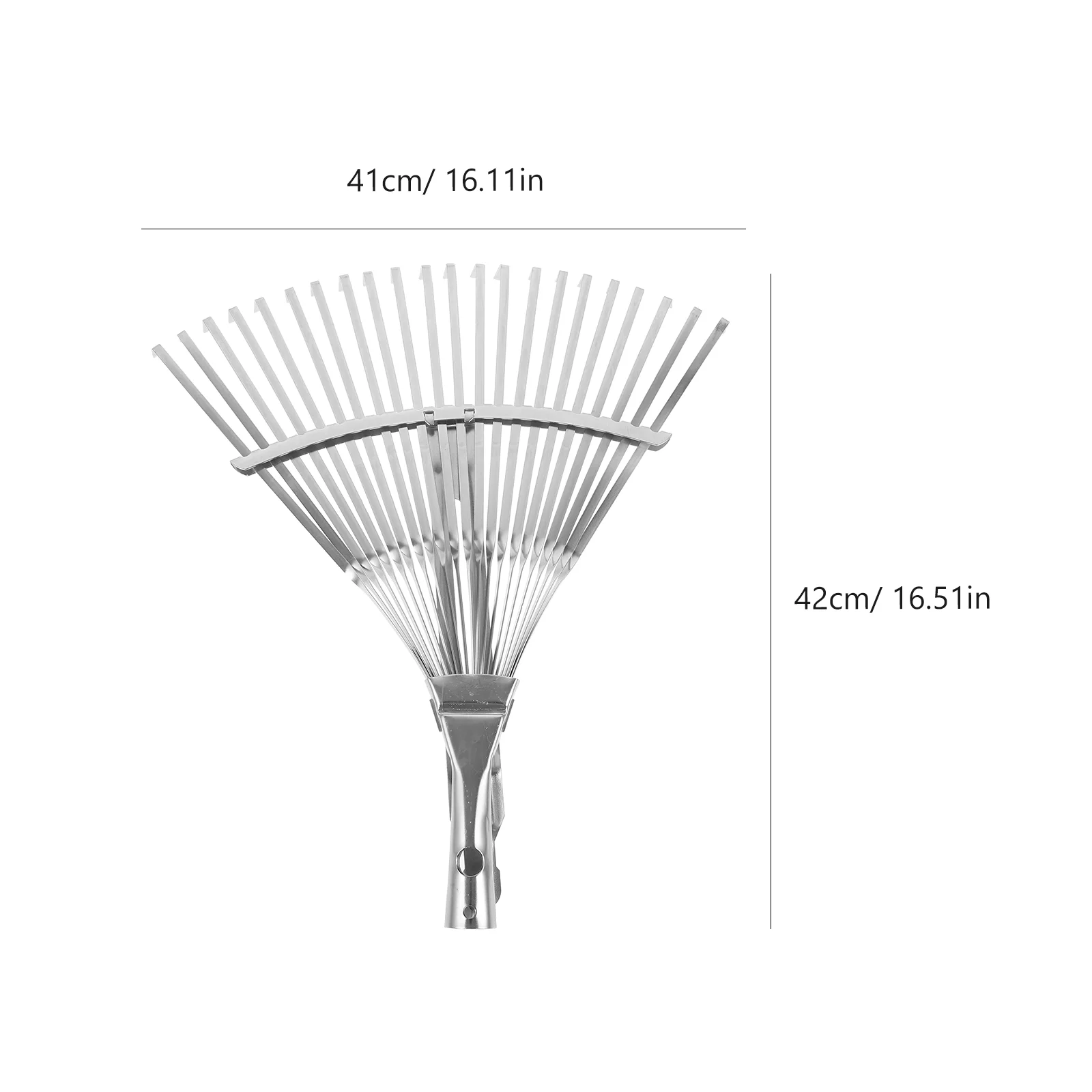 Garden Shrub Rake Stainless Steel Telescopic Handle Leaf Carbon Grass Wire Wooden Rakes Adjustable Camping Jardineria Silver