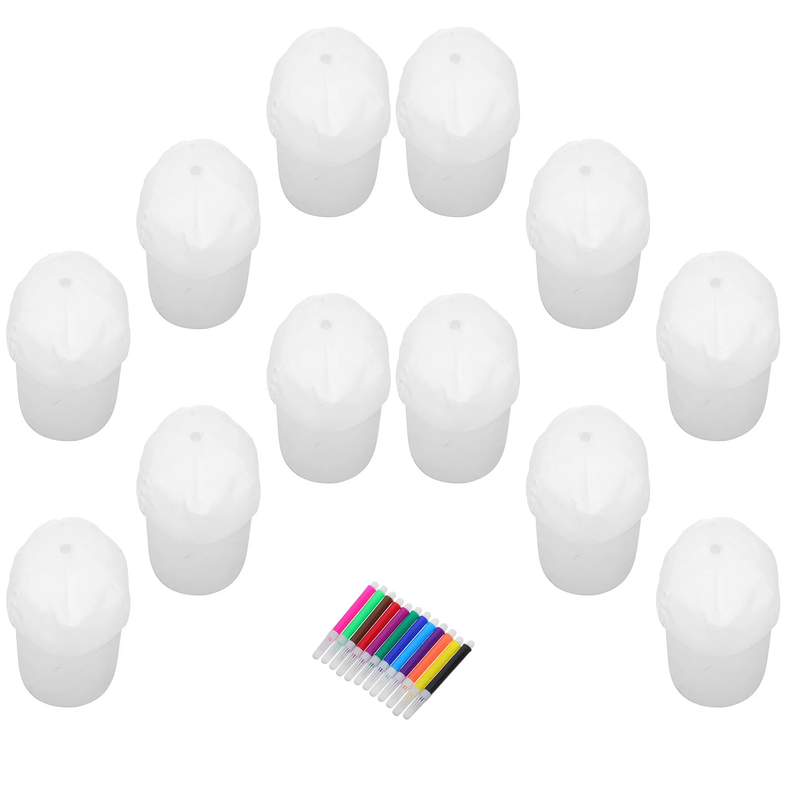 1 ensemble de casquettes de baseball blanches unies pour enfants, en coton doux et respirant, idéal pour les activités artistiques et le développement des compétences, avec possibilité de personnalisation par coloriage.