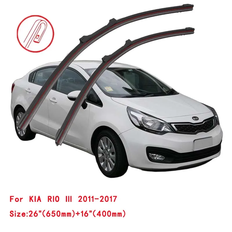 For KIA RIO 3 K2 2012 2013 2014 2015 2016 UB Front Windscreen Windshield Wipers Blades Washer Car Accessories Stickers Car Wiper