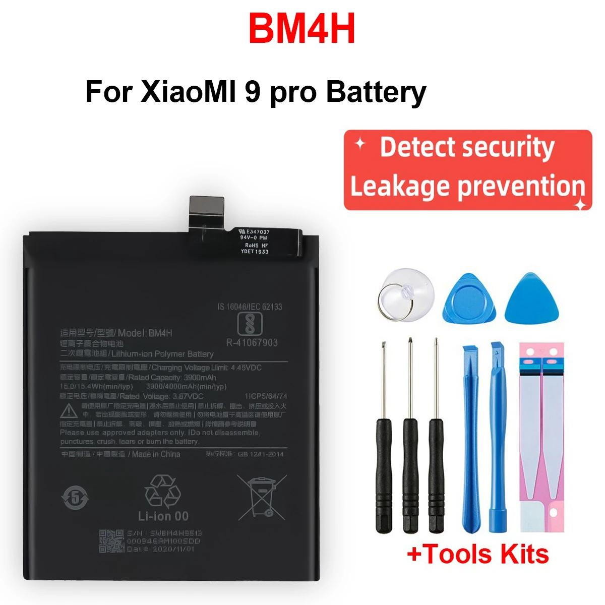 

BM4H Battery 100% AAA+++ For XM 9Pro Version Repair Part Good Job Capacity Phone Batteries Safety Detection Leakage Prevention