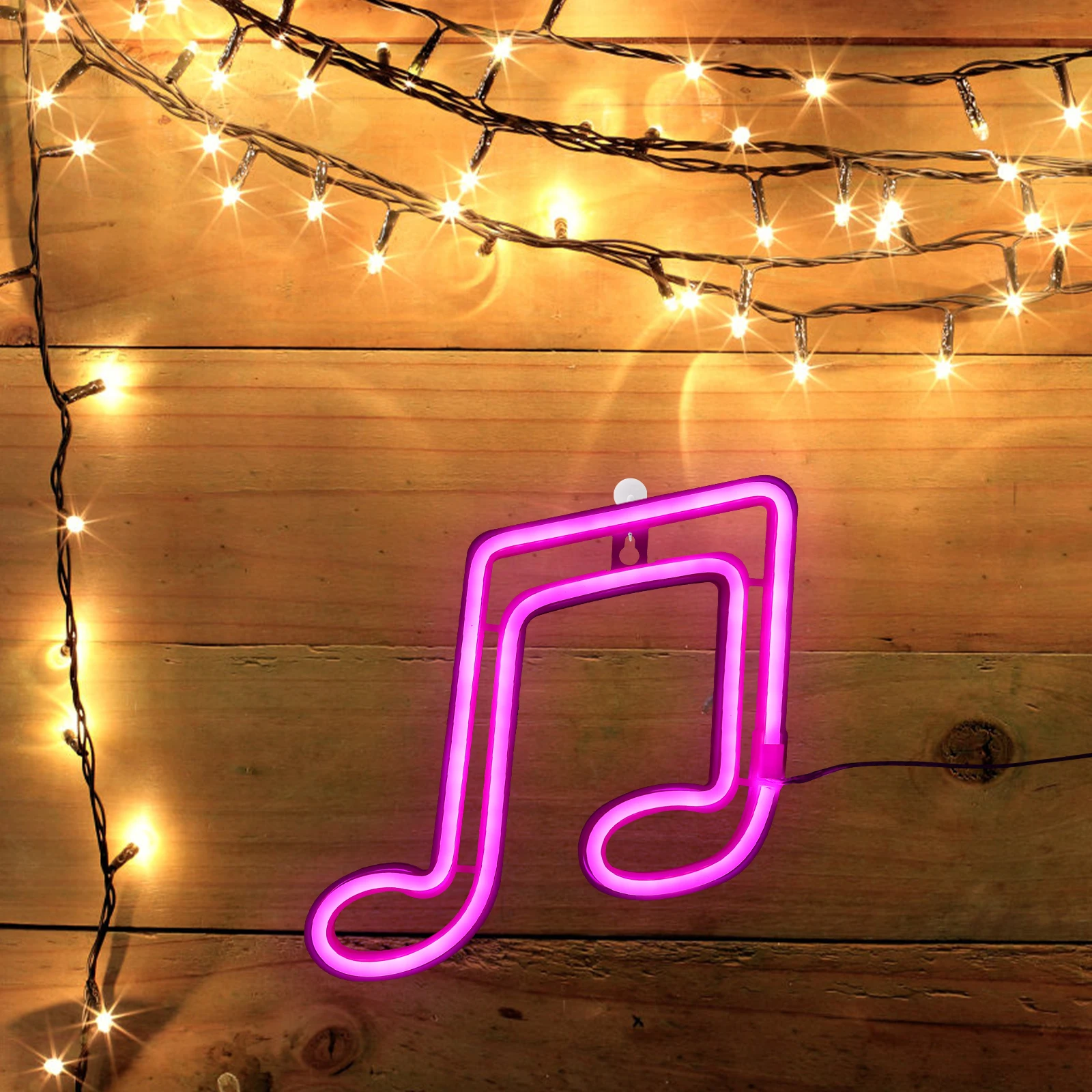 

Creative Musical Note LED Night Light PVC Copper Wire Warm Glow Neon Sign for Bedroom Kids Room Party Festival Lamp