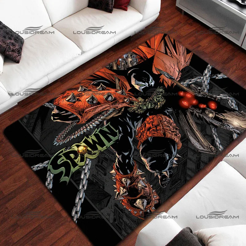 Horror Hellbringer Pattern Decorative Carpet Square Flannel Spawn Rugs Modern Home Living Room Floor Mats Bedroom Carpet