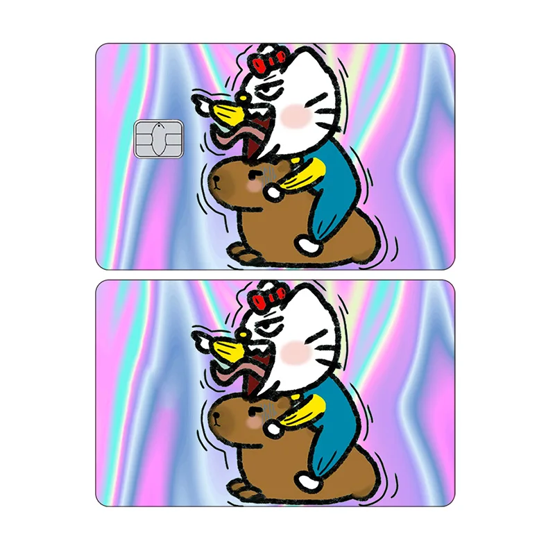 Laser weird Hello Kitty Credit Card Sticker Student Card Protection Sticker Wear Resistant Scratch Resistant