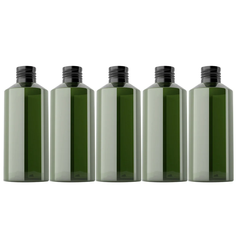 

5Pcs Refillable Lotion Bottle 200ml Dark Green Black Portable Travel Dispenser for Cosmetics Liquid Soap Storage