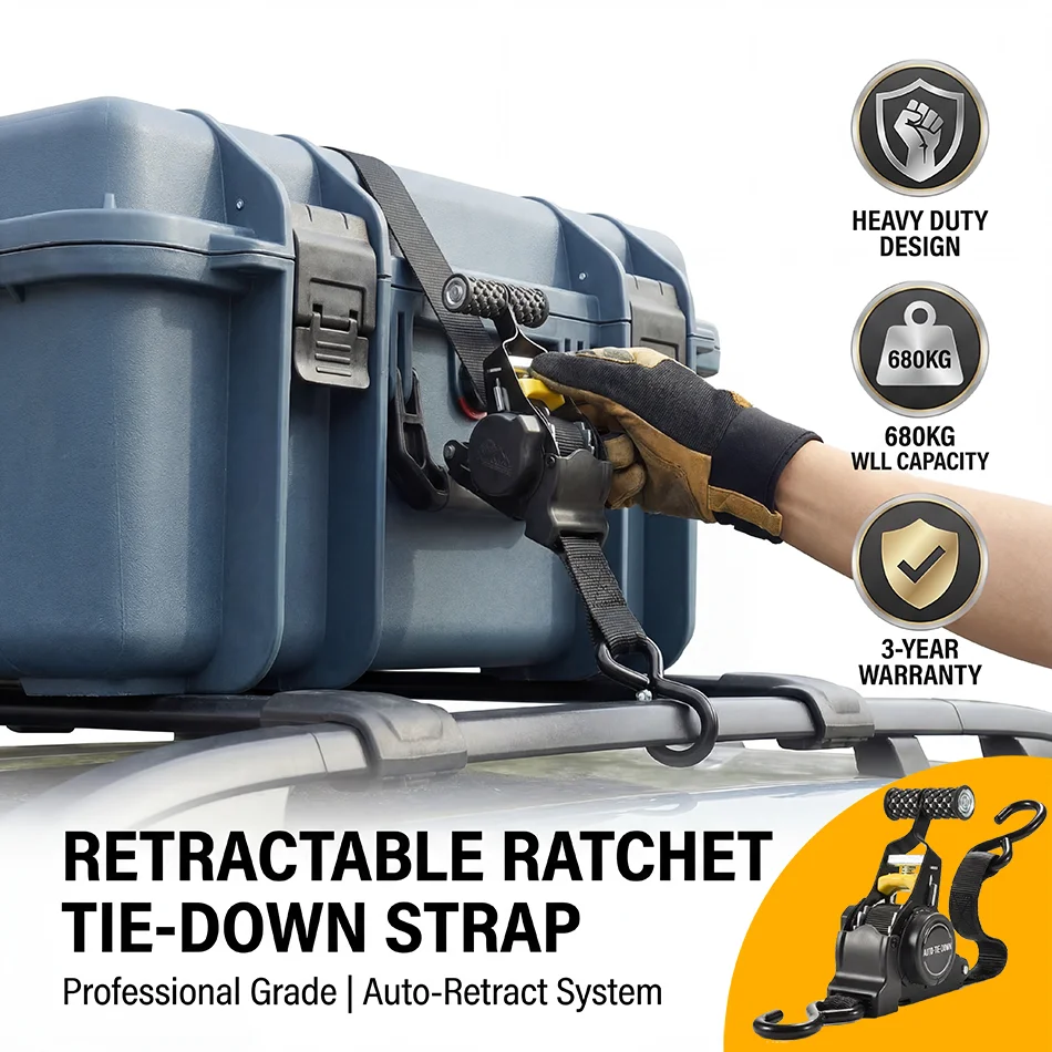 

Ремни-стропы с храповым механизмом для тяжелых условий эксплуатации, самозатягивающиеся, 2.5x330 см, 680 кг, быстросъемные, для мотоциклов, автомобилей, грузов, багажа, квадроциклов, прицепов