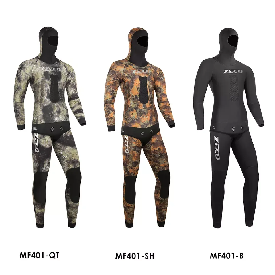 Custom Two Piece Diving Suit 3.5Mm Men's And Women's 3Mn Wetsuits Zipperless Spearfish Wetsuit