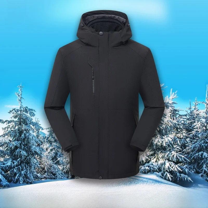 

Autumn Winter Men's Tee-in-One Detachable Fce Thi Outdoor Windproof Waterproof Jaet Women's Mountain Climbing Suit