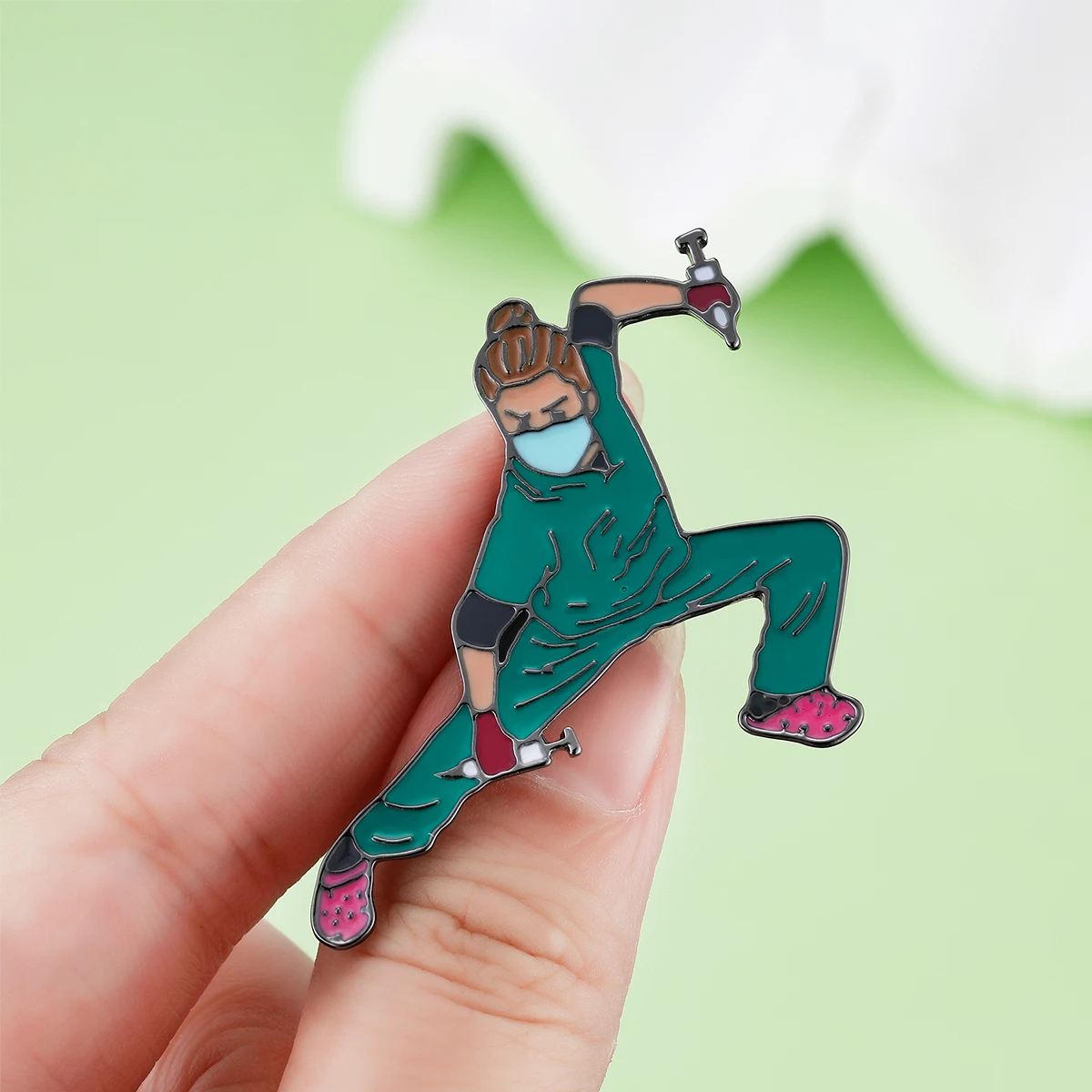 Catuni الإبداعية الطبية المينا دبوس بروش للممرضة طالب RN التلبيب الحبل حقيبة معطف شارة اكسسوارات هدية للنساء زميل