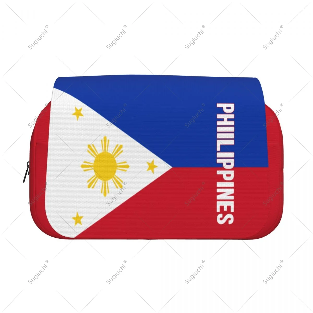 กล่องดินสอ กระเป๋าใส่กรรไกร ลายธงชาติฟิลิปปินส์ 3 มิติ ผ้าอ็อกซ์ฟอร์ดสองชั้น กล่องเก็บเครื่องเขียน กล่องใส่ปากกา
