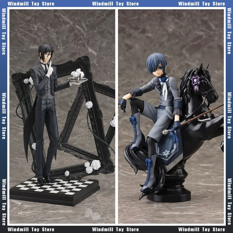 

30cm Black Butler Ciel Phantomhive Sebastian Michaelis Anime Figure PVC Model Ornaments Doll Birthday Cool Gifts Toy Collections