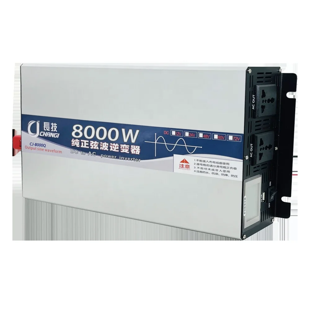 

8000W Pure Sine Wave Inverter DC 12V 24V 48V 60V to 110V 220V Ac Car Power Inverter With LED Dis