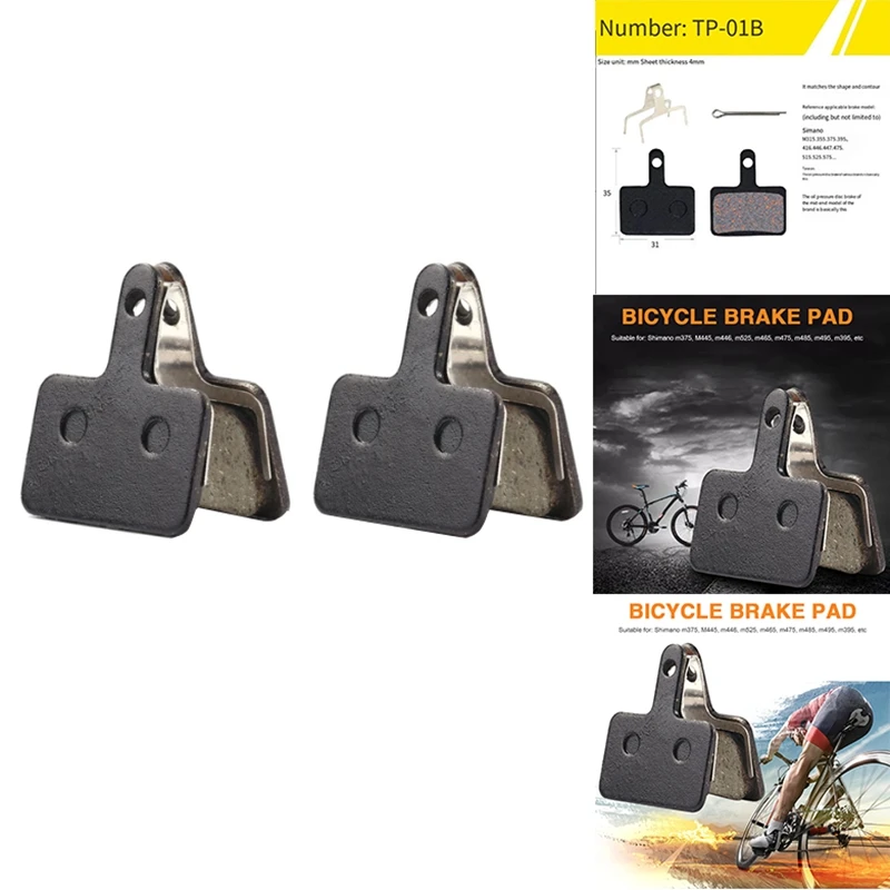 

2Pair Bike Brake Pads, Bicycle Spare Parts Parts Resin Semimetal Disc Brake Pads For B01S M395 M446 M485 M486 M416 Deore M515 M5