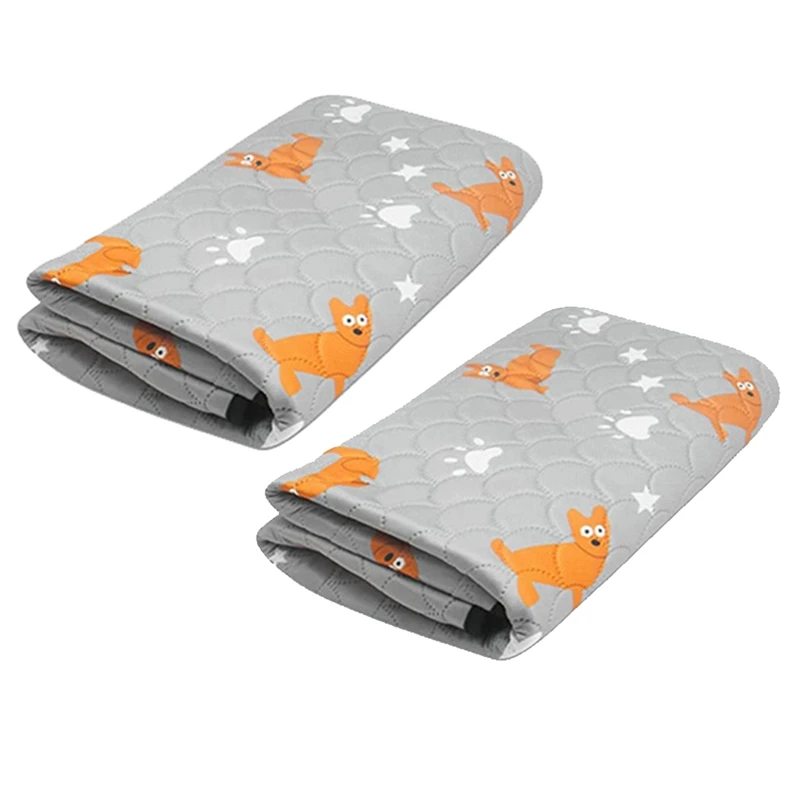 2 Pcs Guinea Pig Cage Liners Absorbent Reusable Washable Guinea Pig Pee Pads Waterproof Hamster Bedding Puppy Durable Light Grey