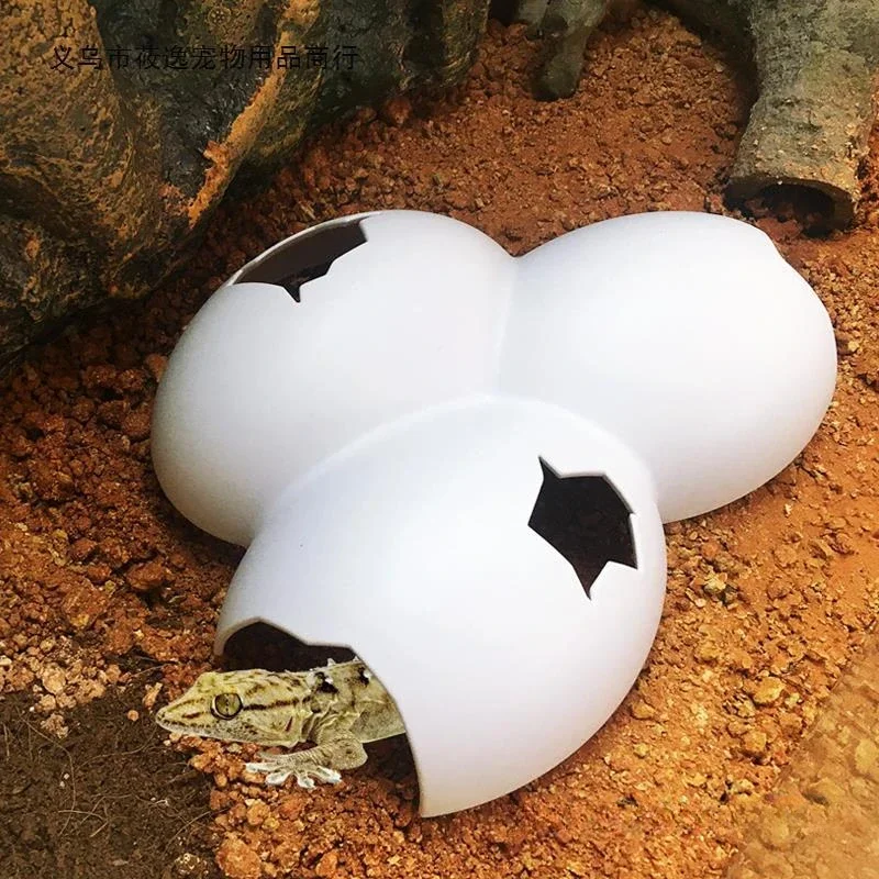 Reptile Escape Cave Hidden House Eggshell Lizard Spider Scorpion Hermit Crab Pet Snake Crawl Pet Rearing Box Landscaping