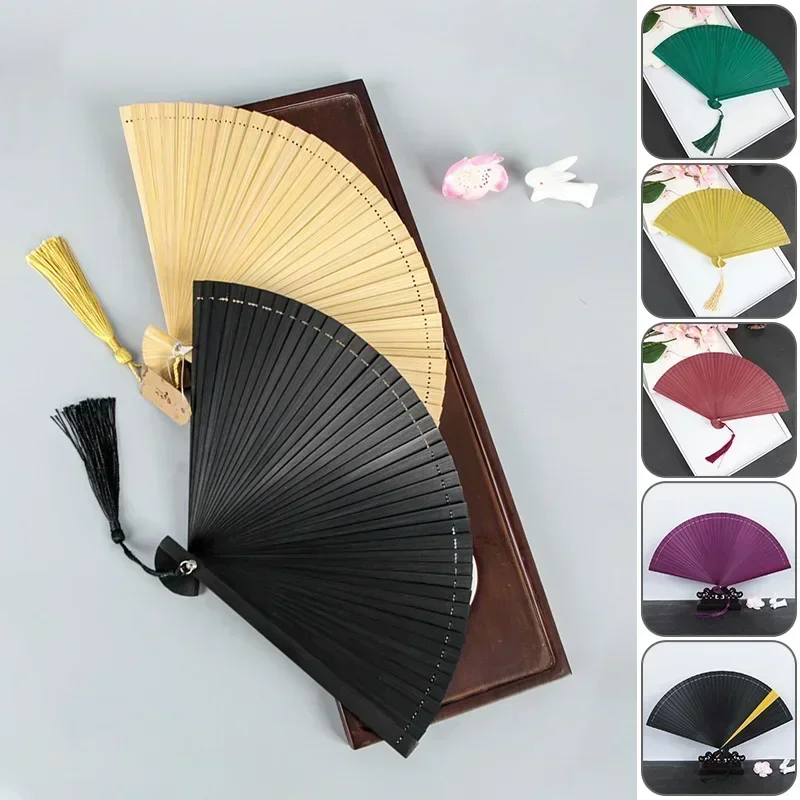 Chinese Style Classical Fan Carved Full Bamboo Folding Hand Fan Home Decor Dance Hand Fan Fashion Show Props Crafts Gift