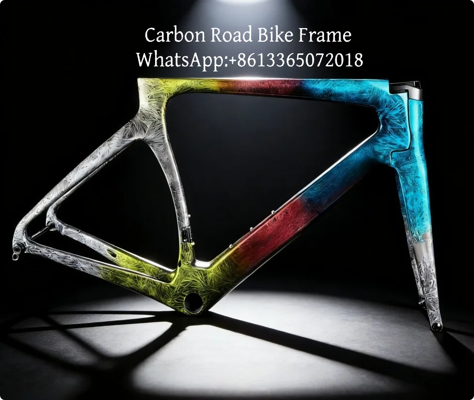 

Ice Crack Model 5 Carbon Road Bike Frame Di2/Mechanical Ultralight Bike Frameset Colorful