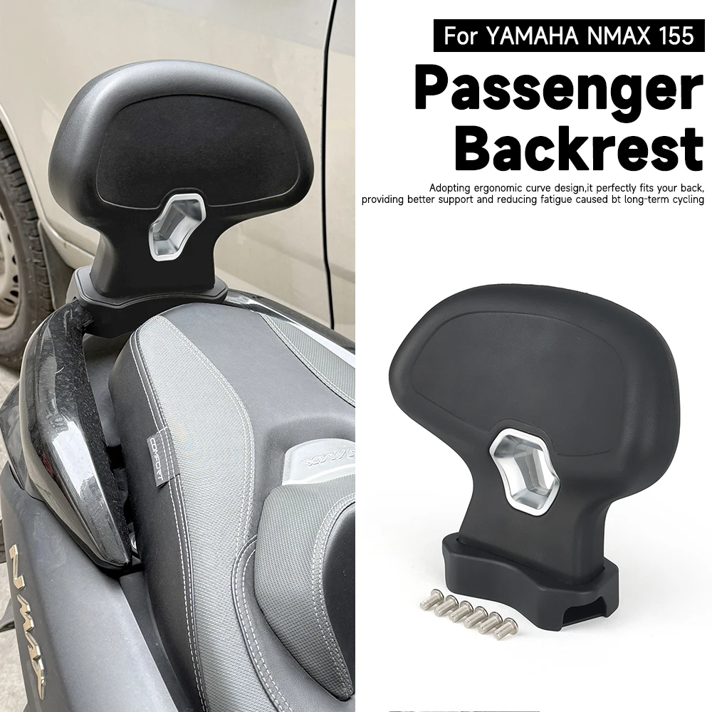 

For Yamaha Nmax155 NMAX155 nmax155 Motorcycle Rear Passenger Backrest Seat Rest Pad Cushion Black Accessories Part Suitable