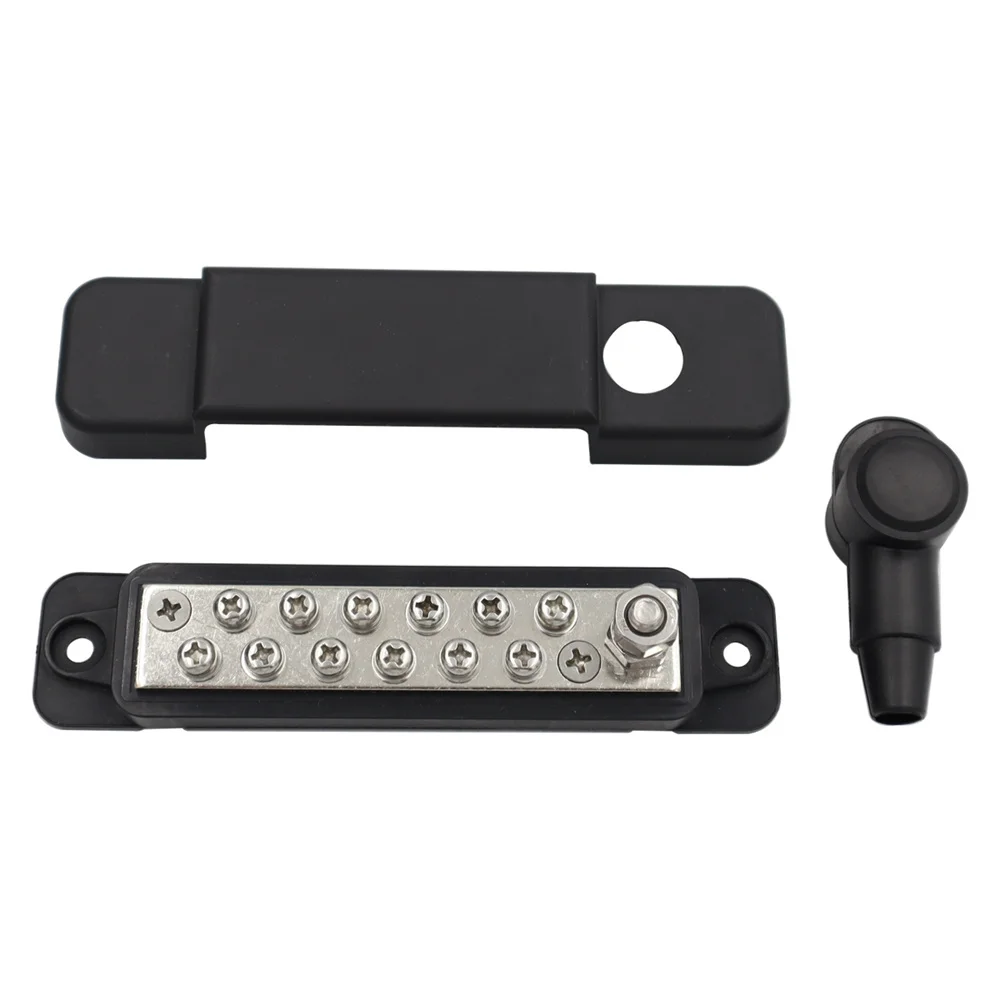 12 Point Busbar Bus Bar Power Distribution Block 180A 12V DC Pair Black / Red RV Yacht Bus 12-way Terminal Wiring Row 8V150A Bus