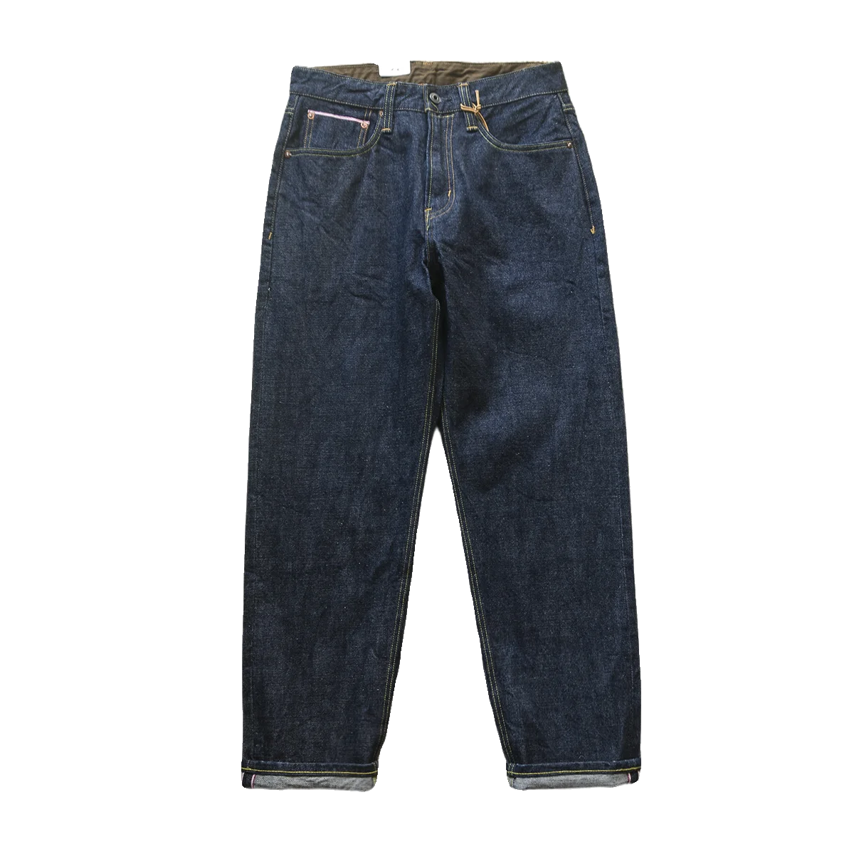 

Heavy Pink Edge Red Ear Denim Original Bull Straight Retro Wash and Steam Indigo Grind Jeans