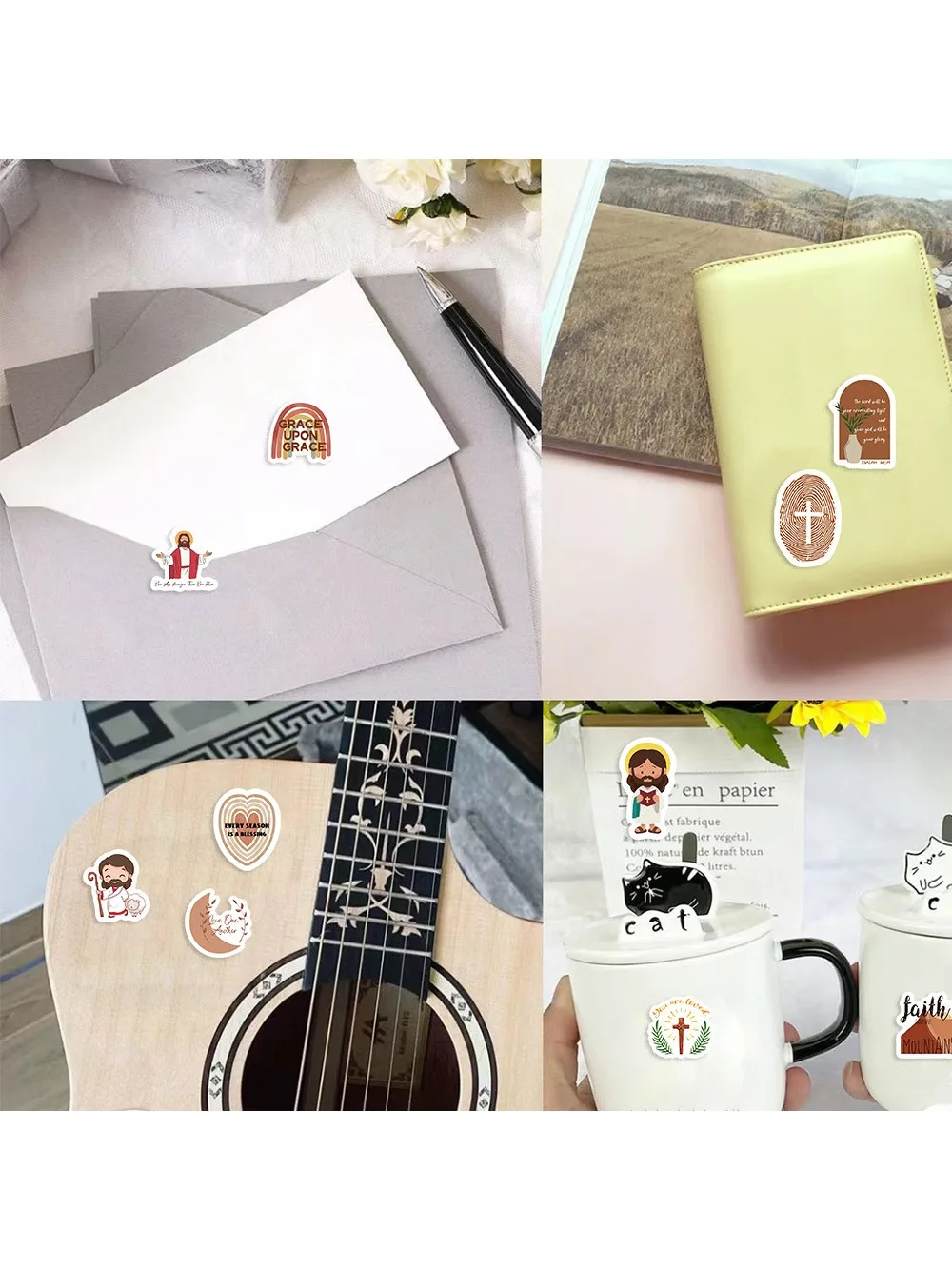 100-500 pièces jésus autocollants pour ordinateur portable Scrapbook valise Skateboard guitare bricolage autocollants esthétiques enfants cadeaux créatifs