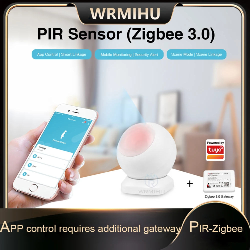 MiBoxer PIR1-ZB Zigbee3.0 TUYA  PIR infrared body sensor for intelligent linked motion detection For bulb downlight strip light