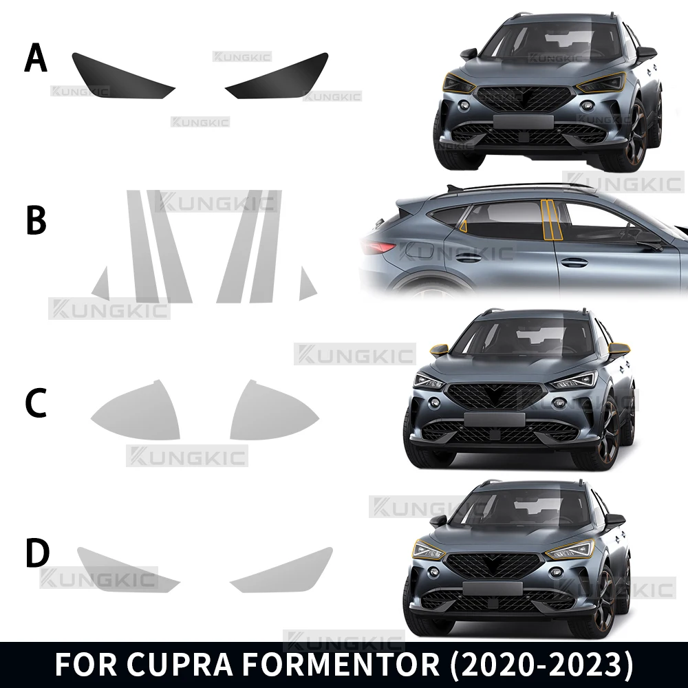 

Для Seat Cupra Formentor 2020-2023 фары заднего вида B стойки защитная пленка от краски защита от царапин прозрачная PPF