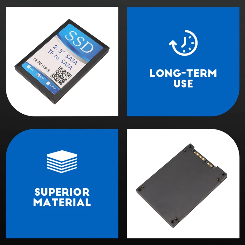 AF93-2,5 Zoll 4TF zu SATA-Adapterkarte, selbstgemachtes SSD-Solid-State-Laufwerk, für Micro-SD zu SATA Group RAID-Karte