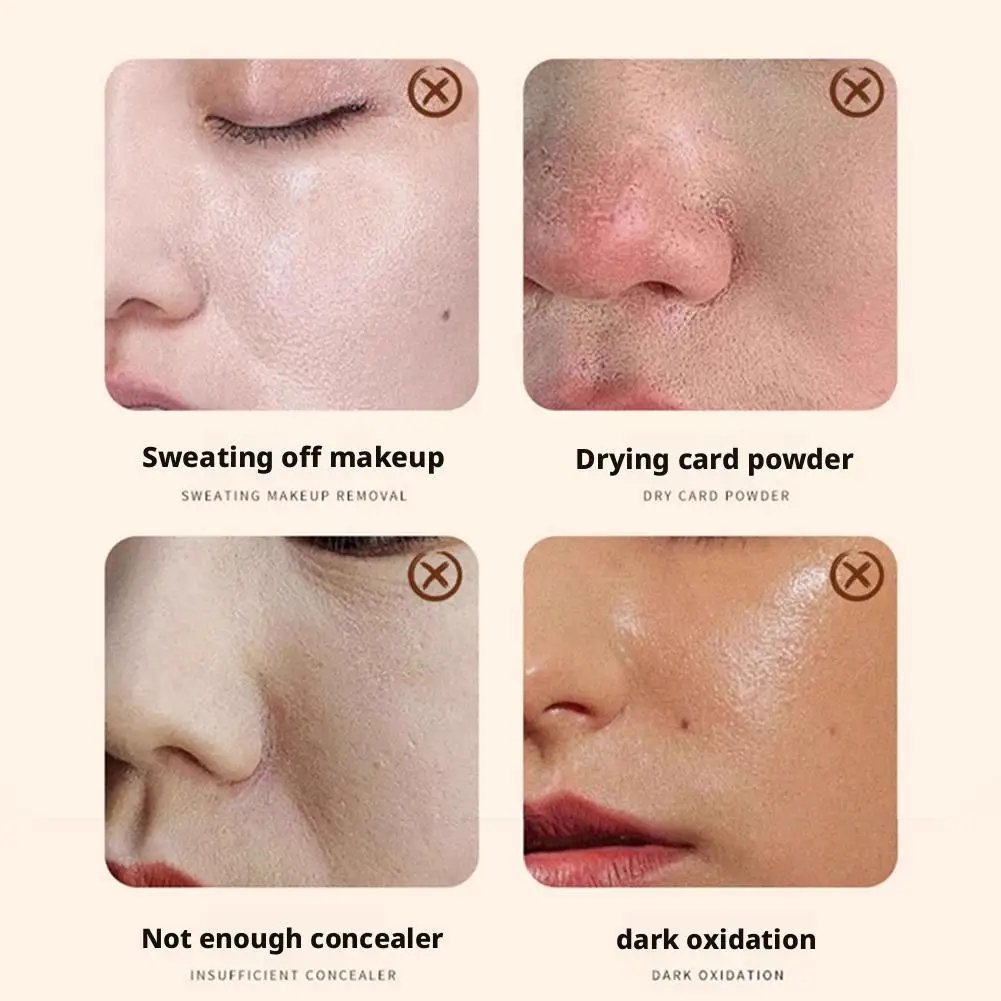 Barra de maquillaje para base con pincel para iluminar la piel, base líquida, corrector de maquillaje de larga duración que no deja marcas
