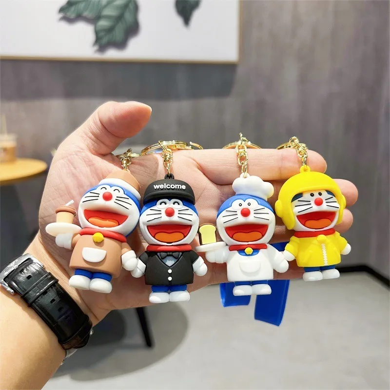 Cartoon Doraemon keychain pendant cute Jingle Cat doll motorcycle car pendant keychain bag decoration pendant small gift