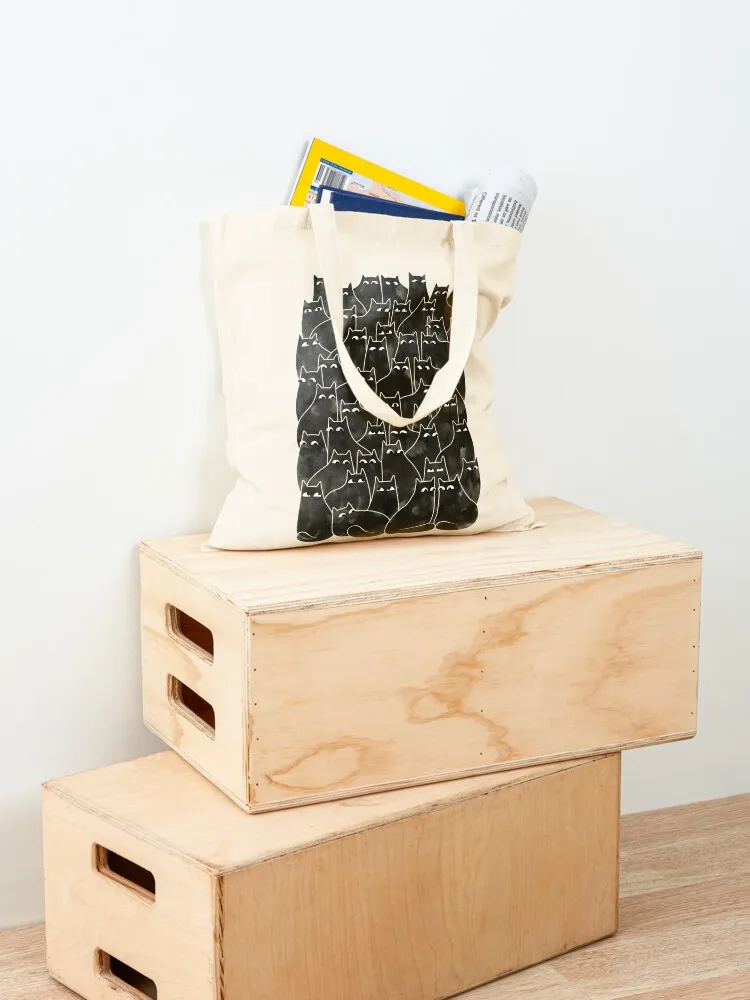 القطط المشبوهة حمل حقيبة قماش مخصص حقيبة حقائب مخصصة للمتسوقين حقائب اليد للنساء #4