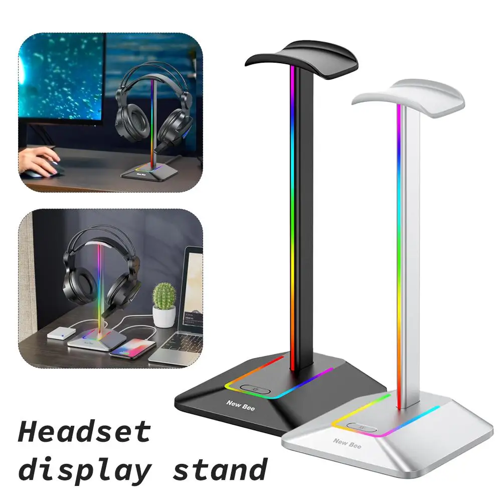 RGB Colorful Headphone Holder Gaming Headphone Stand Support Touch Control Light With USB Ports For All Headphones Size Sta N0E2