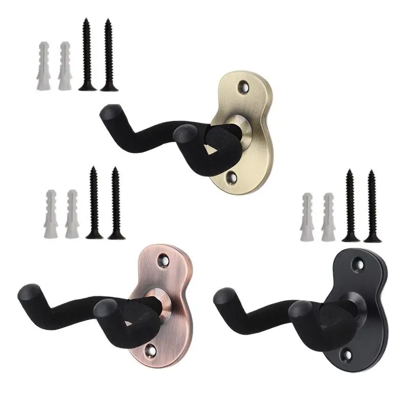 Rotatable Metal Guitar Hanger Hook Holder Wall Mount Stand Rack Bracket Display Guitar Bass Screws Accessories