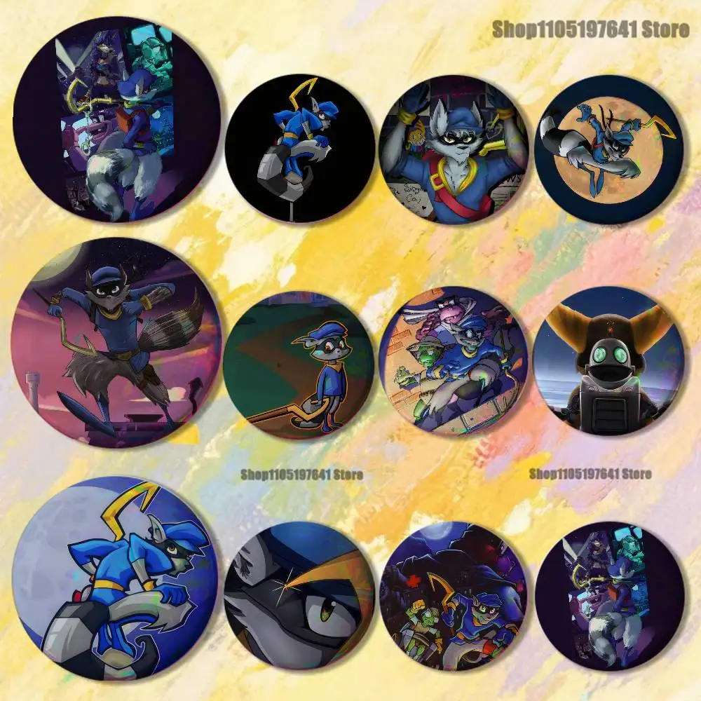 

Game Sly C-CooperS Badges Button Round Creative Pin Brooch Badge Bag Decor Accessories Fans Collect Friends Gifts