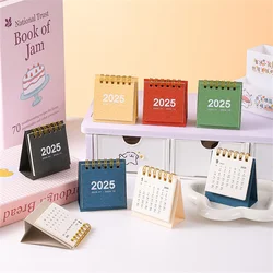Inglés 2025 Mini calendario de escritorio pequeño Simple bolsillo portátil diario Memo calendario planificador decoración de escritorio papelería de oficina