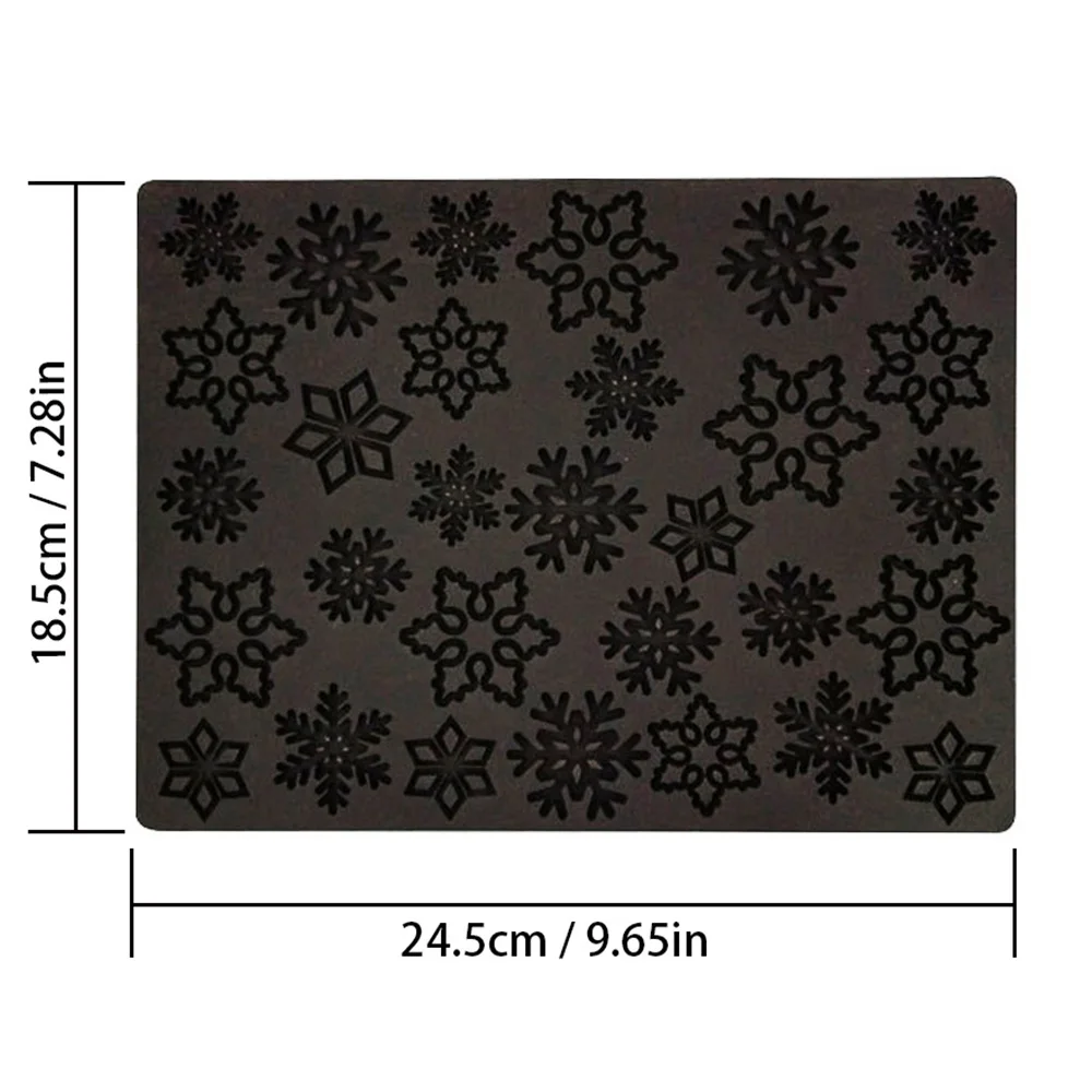 3D Christmas Snowflake Lace Mat Baking Pan Silicone Sugar Fondant Cake Embossed Mold Decorating Tool Embossing Mat Cake Border