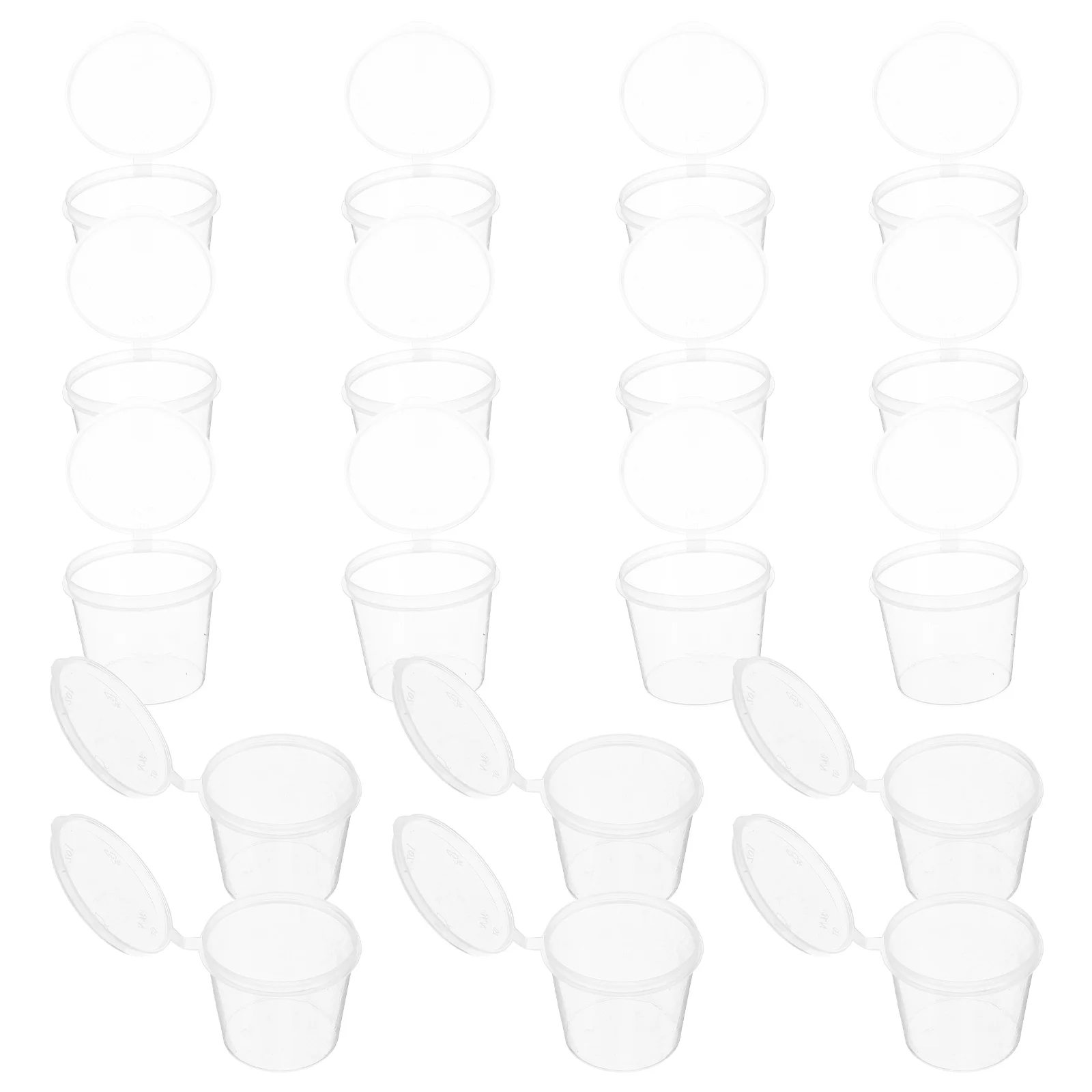 

50 Pcs Condiment Containers Plastic Seasoning Bottles Leakproof Spice Jars Cups Hinged Lids Reusable Storage Kitchen Travel