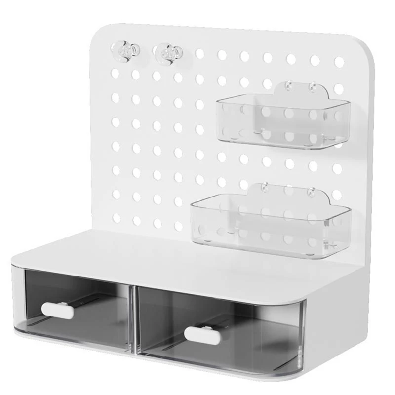 

Hook Drawer Type Hole Board Small Card Stand Display Desktop Idol Storage Box Desk Stationery Organization Storage